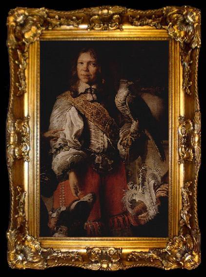 framed  Daniel Schultz the Younger Detail of the Crimean falconer depicting the falconer of king John II Casimir in French costume., ta009-2